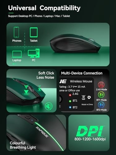 Tri-Mode Rechargeable Mouse - Wireless