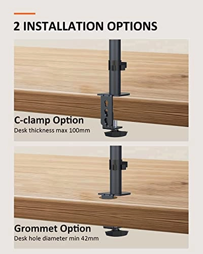 Single Head and Plate Vesa Pole Mount Bracket - 1 27inch 75x75mm 100x100mm