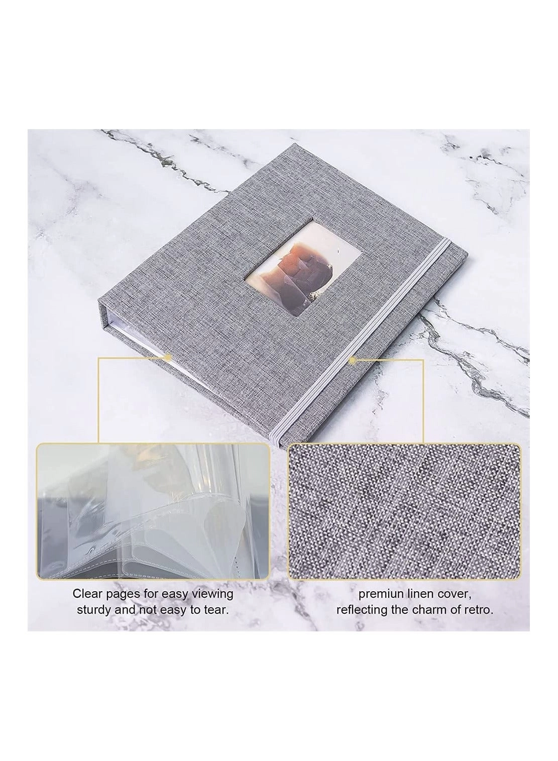 3.55x2.65" 208 Films Cotton Linen Photo Album