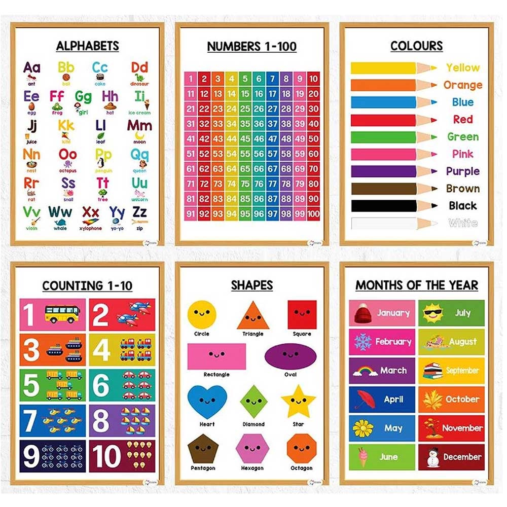 Arabic Educational Preschool Posters Chart - thick paper card 44.6 x 33 x 0.9 cm