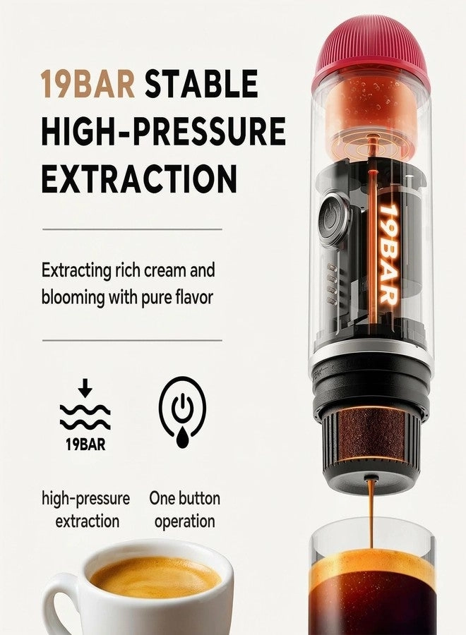 Portable Espresso Machine - 7800mAh 19Bar