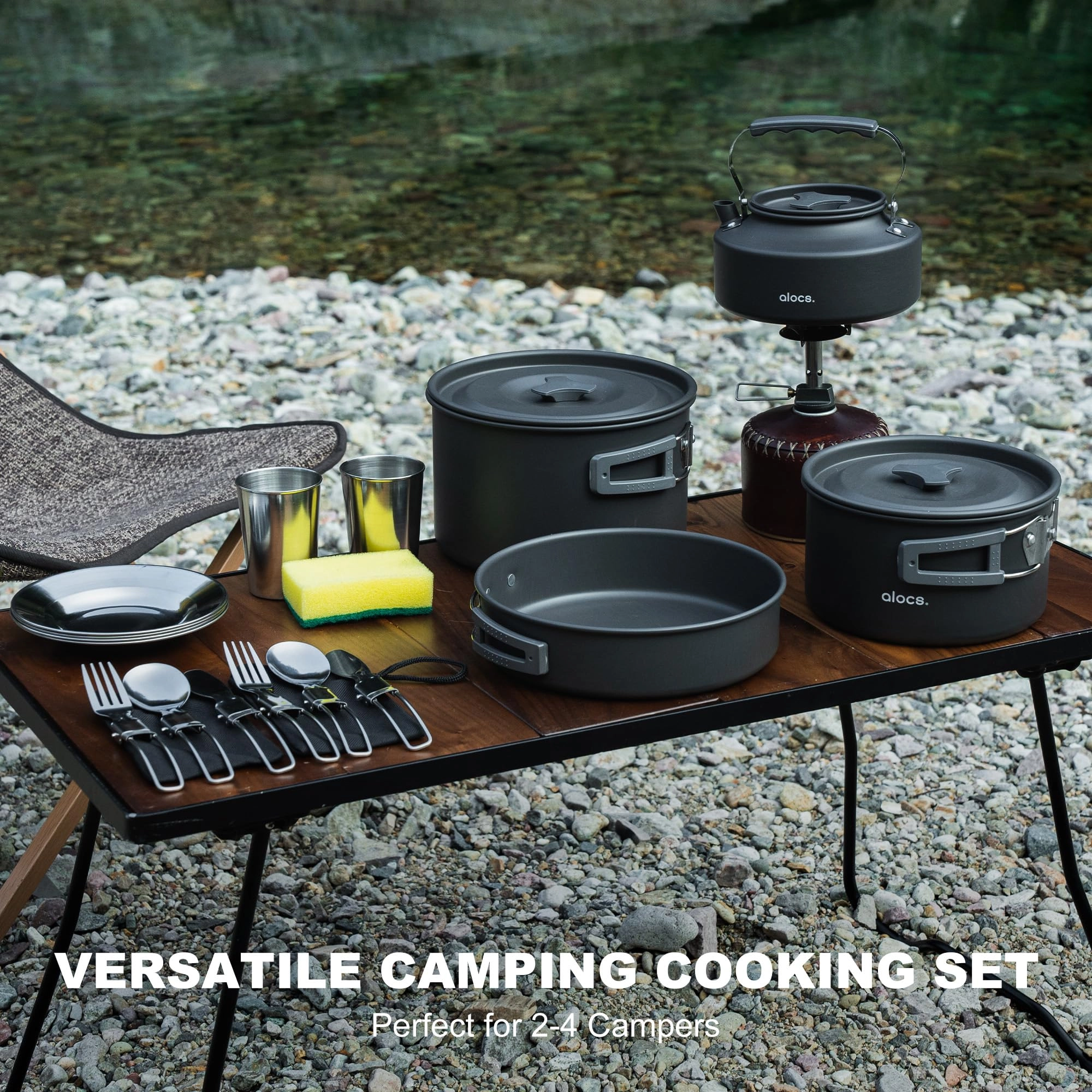 Camping Cookware set - 1.7L 3L 0.8L
