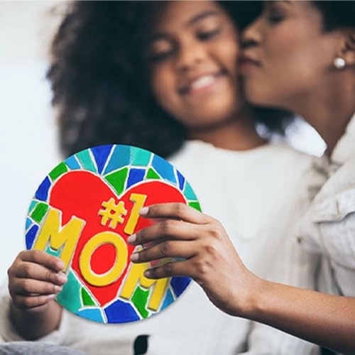 #1 MOM Stepping Stone - 7 in Ceramic