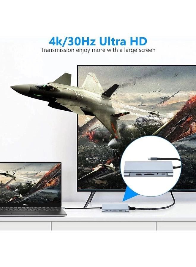 11-in-1 USB C Hub - 4K PD Ethernet