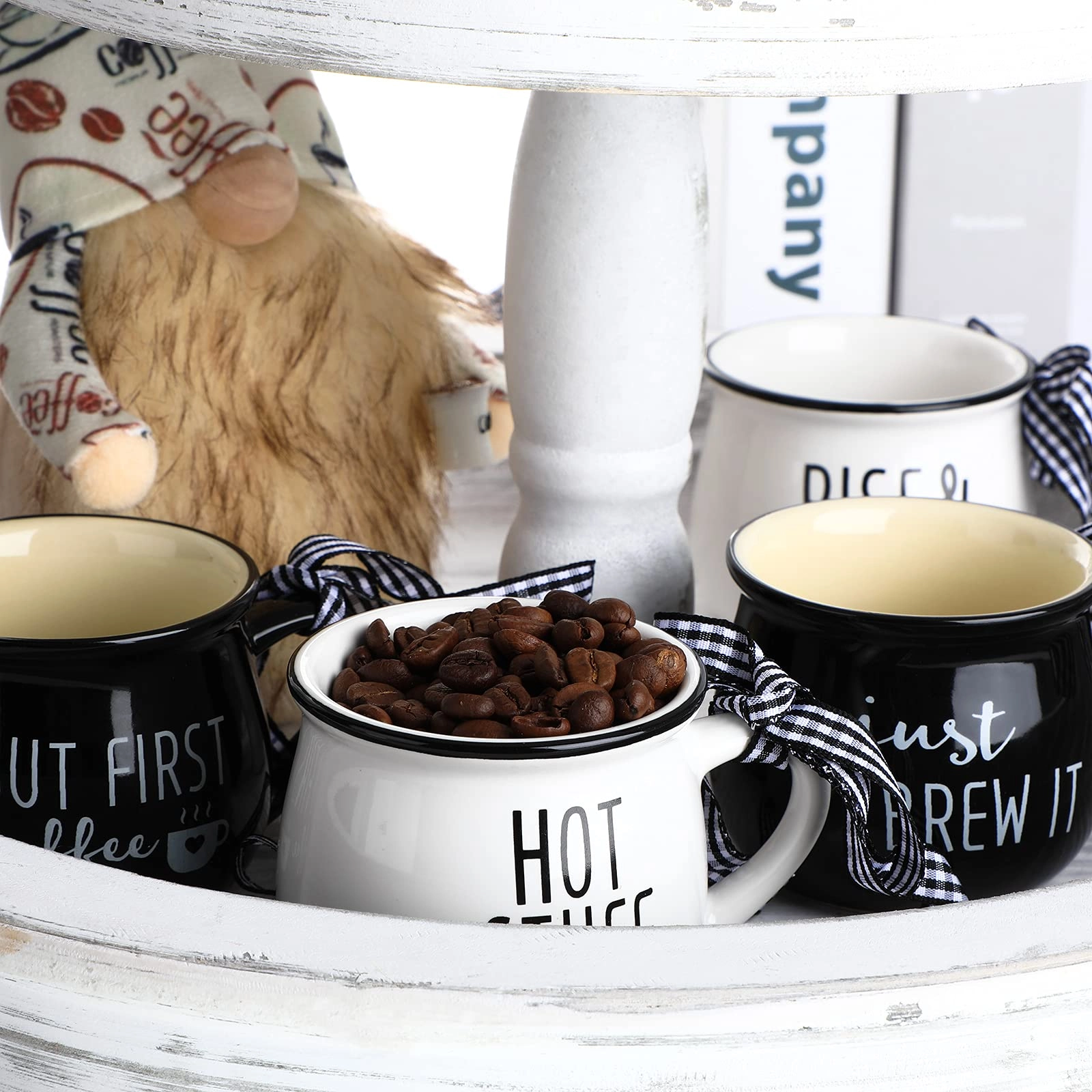 Mini Espresso Cup - 4 pcs Letter Print 150 ml