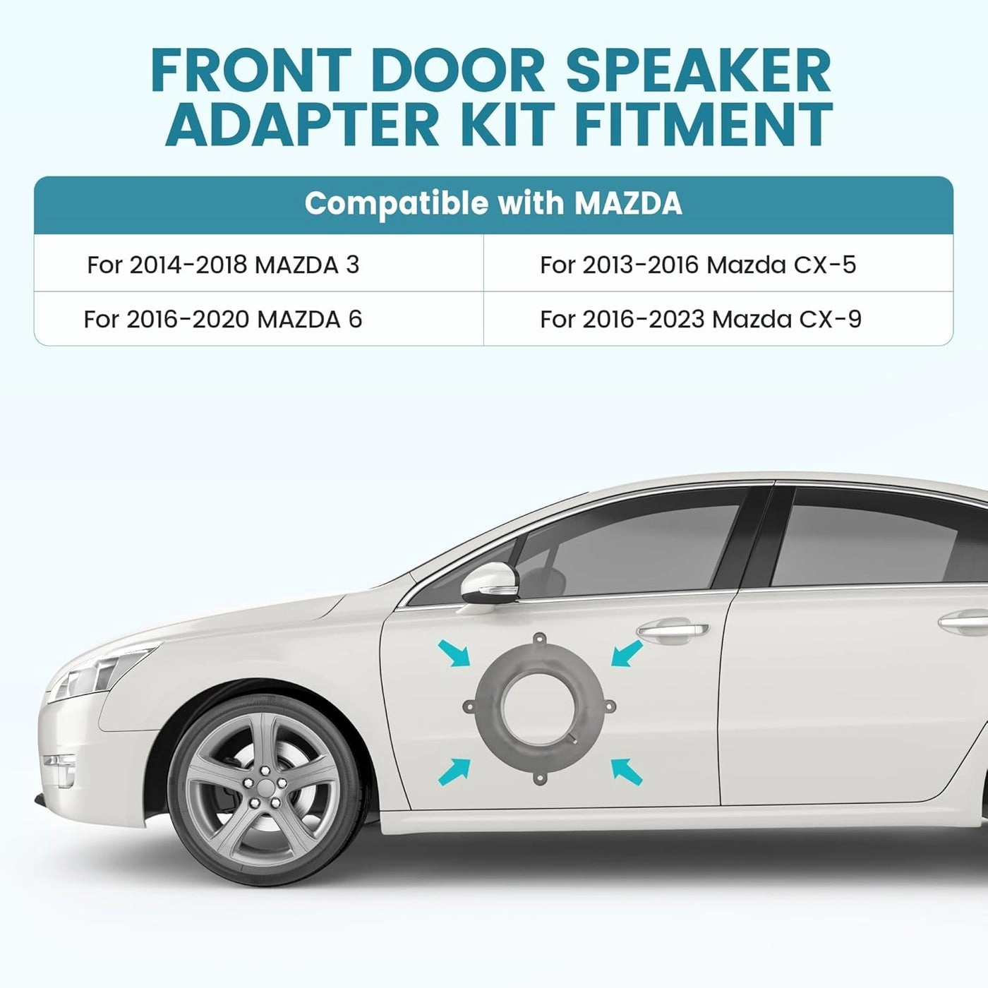 Speaker Spacer Adapter - 6-6.75 inch Front Door for Mazda