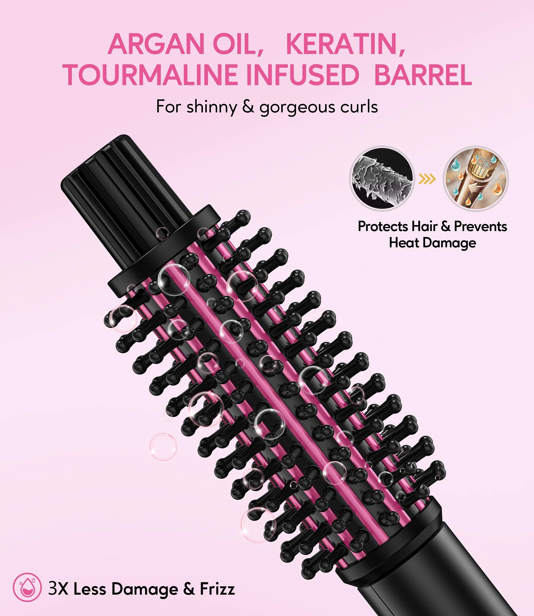 Mini Thermal Brush - 1 inch 3 Temperature Adjustable Dual Voltage