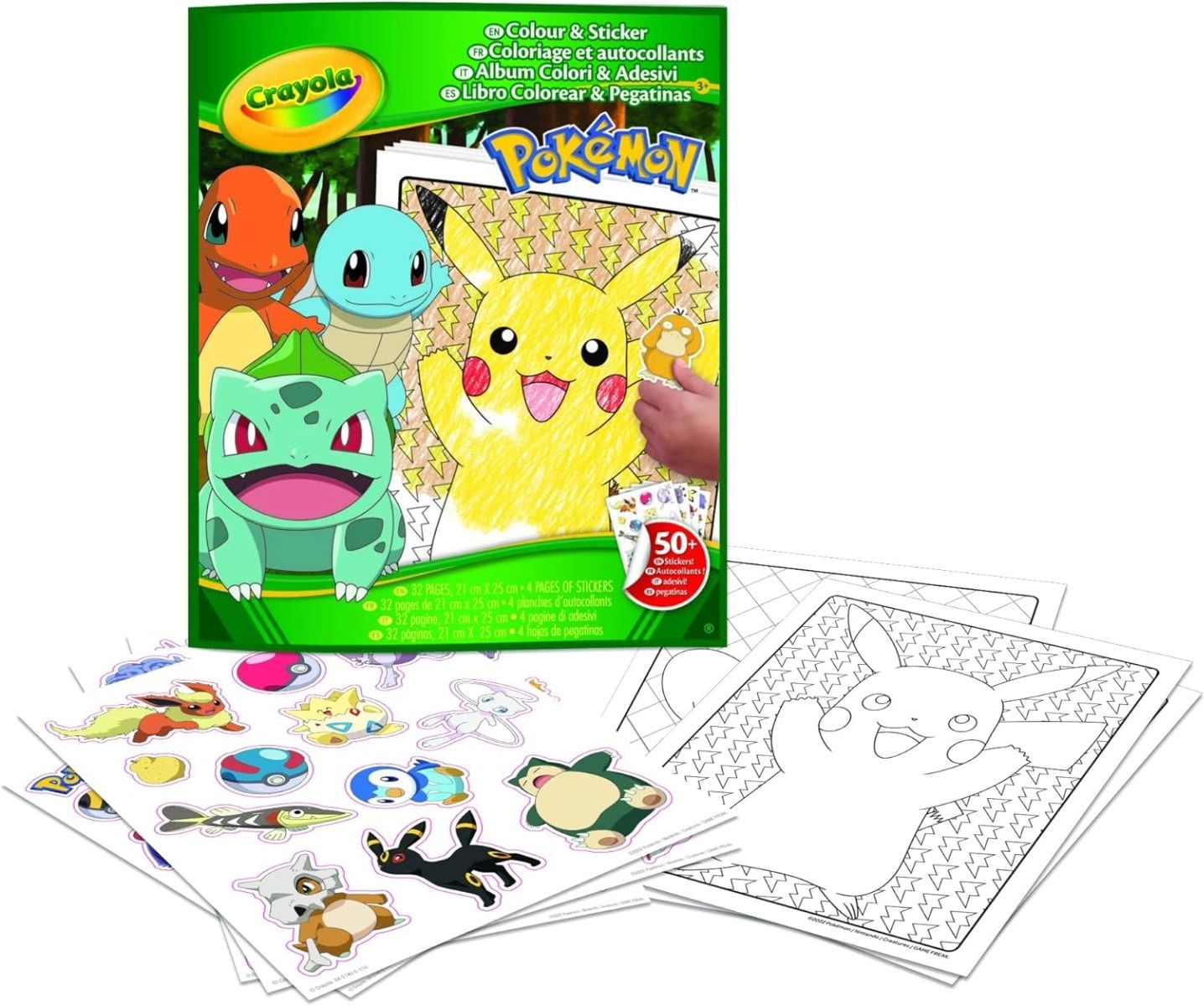 Crayola Pokemon Sticker Colouring Book - 32 pages 4 sheets