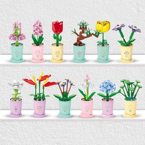 Mini Flower Botanical Building Block Collection - 12pcs