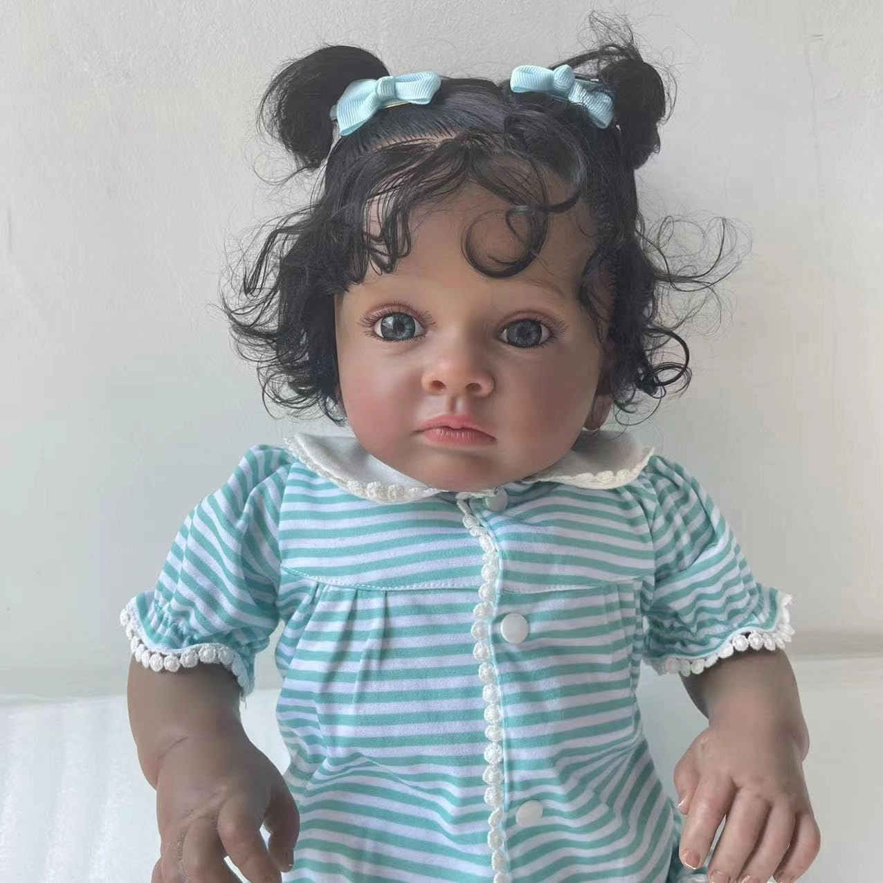 Reborn Baby Doll - 24 inch Silicone vinyl black hair Ages 3+
