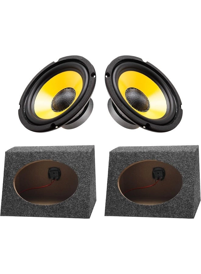 Angled Style Car Audio Speaker Box - 2 Pieces 6 x 9 inches