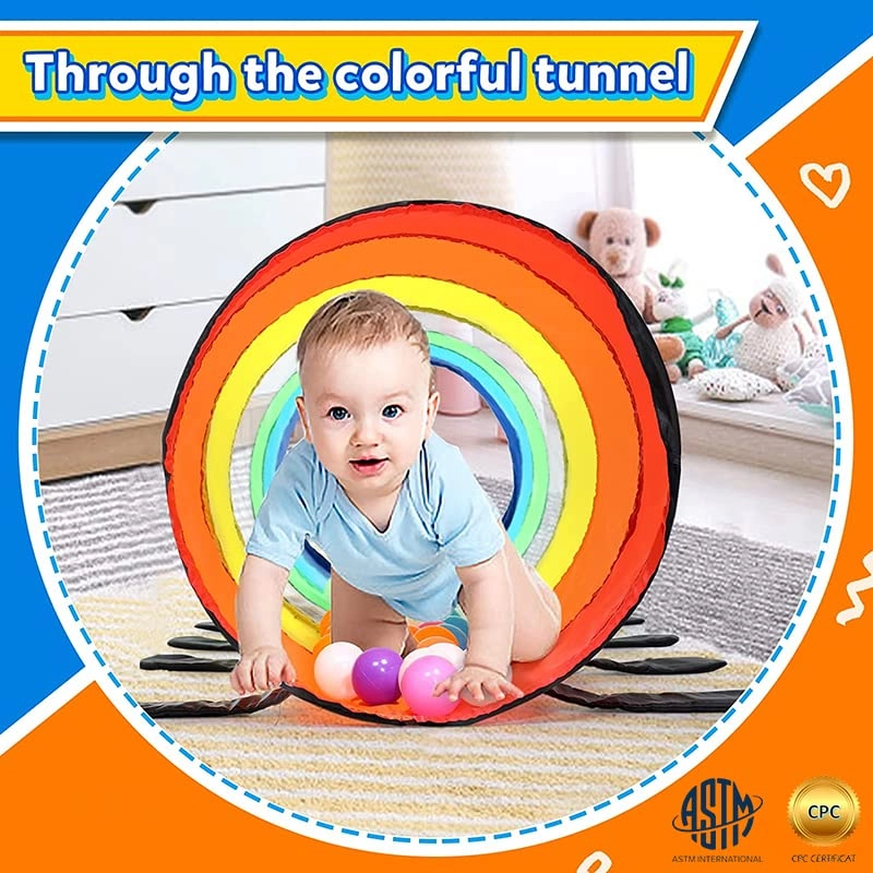 Kids Play Tunnel - Colorful Pop Up Rainbow