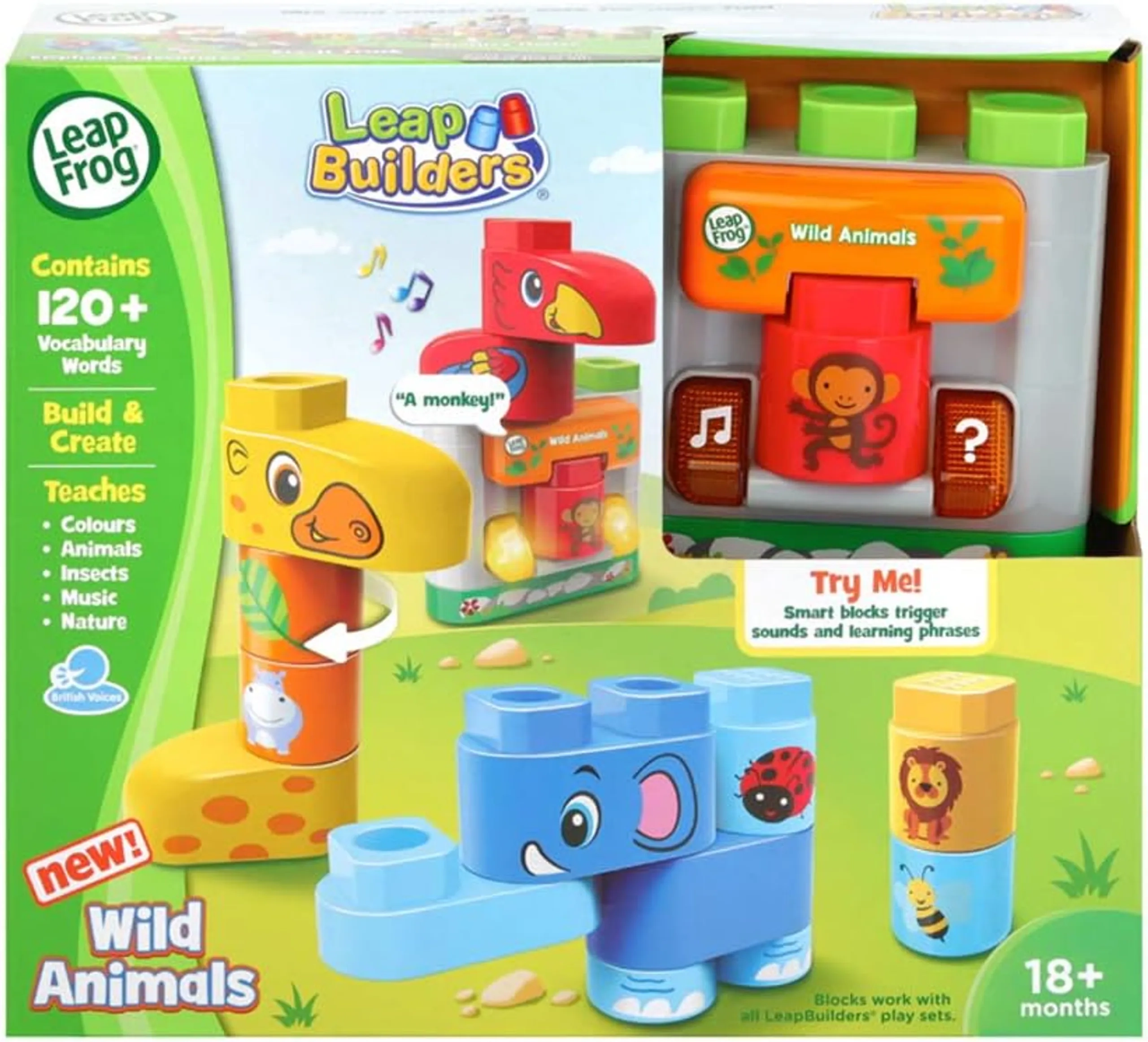 LeapFrog Leapbuilders Wild Animals - 18 months+ 14 pieces