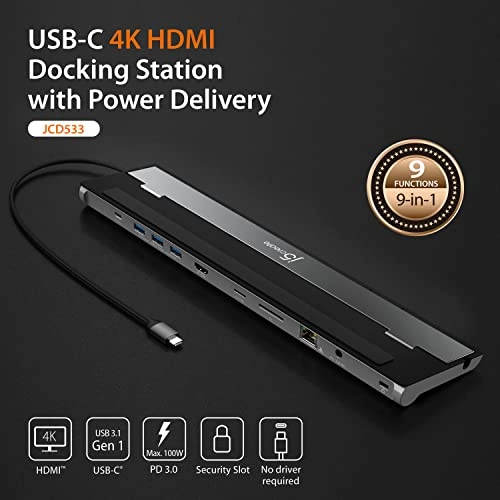 USBC 4K HDMI Docking Station JCD533 - PD 100W Gigabit Ethernet