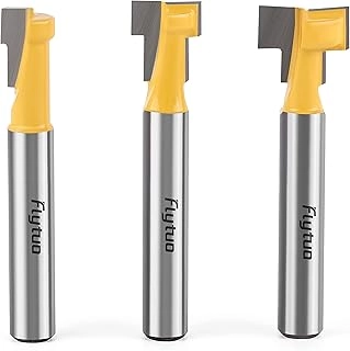 Flytuo Keyhole Router Bit - 3Pcs 1/4" Shank 5/16 & 3/8 & 1/2 Inch