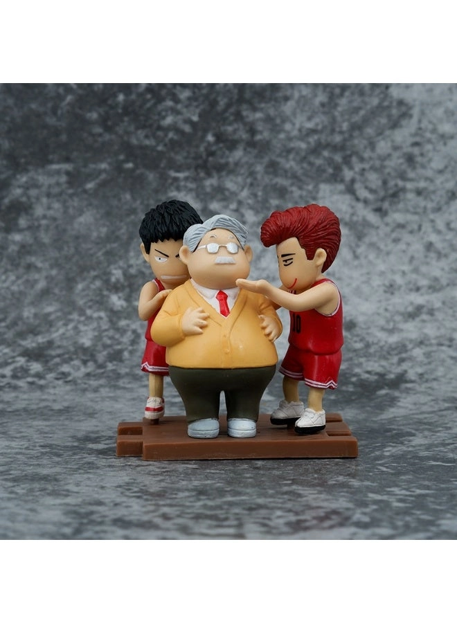 Hanamichi Sakuragi + Kaede Rukawa + Team Action Figures - Slam Dunk - 5 pcs