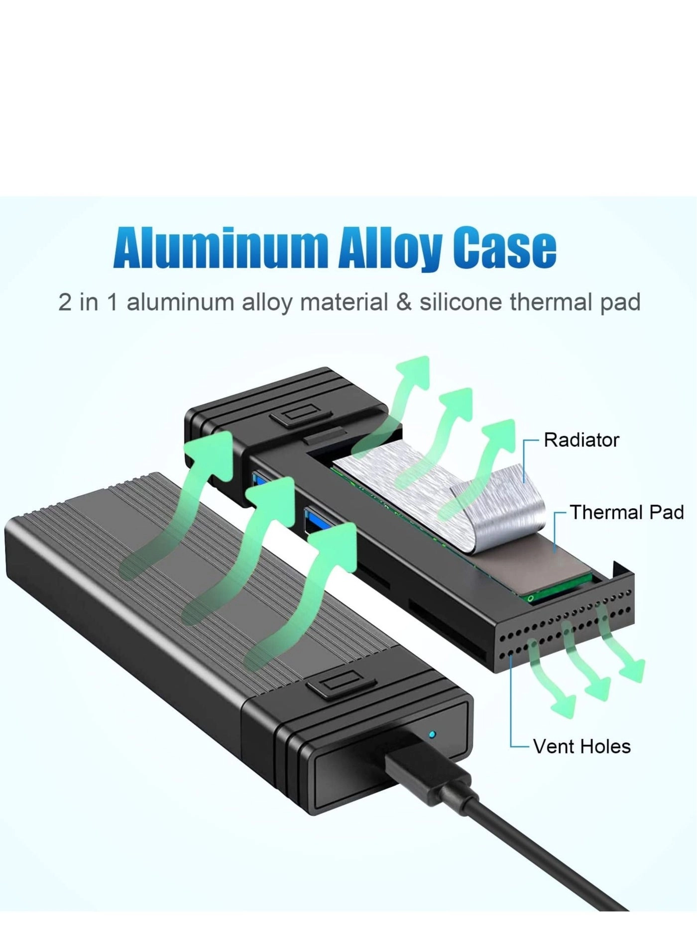 USB C Hub - 100W PD3.0 M.2 NVMe/SATA 10Gbps 4K@30Hz HDMI