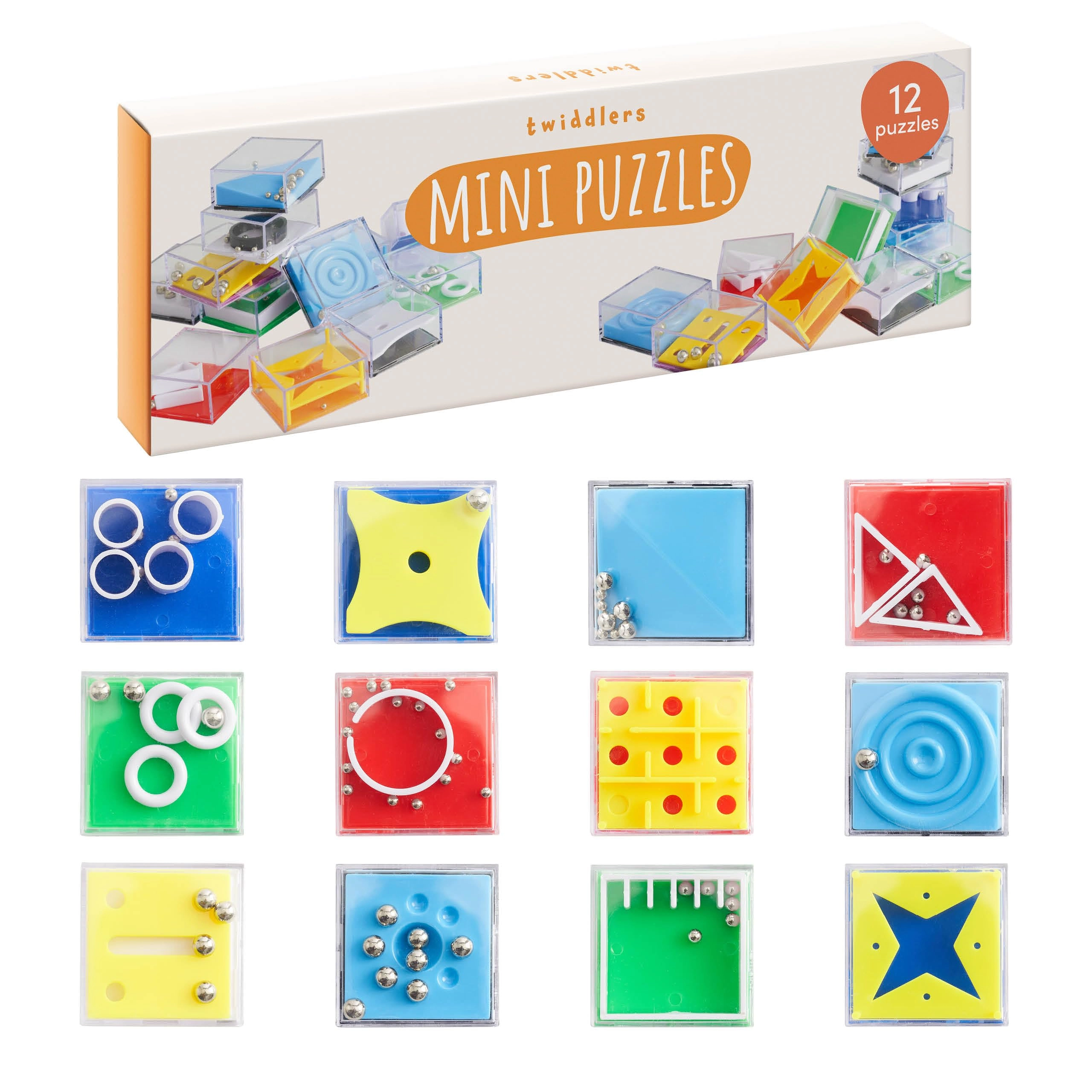 the twiddlers Mini Cube Brain Teaser Puzzle (HBITT) - 12 pcs