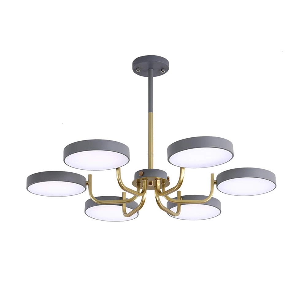 LED Nordic Style Chandelier - 8t Gray and gold