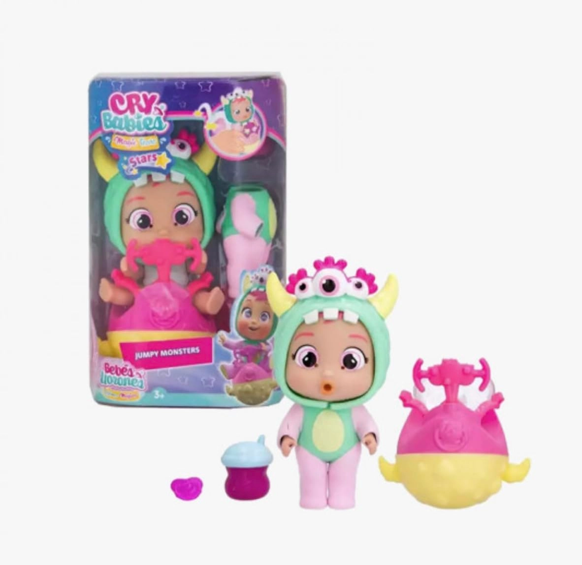 IMC Toys CRY Babies Zippy Mini Baby Doll - Monster Pyjamas Scooter Ages 3+