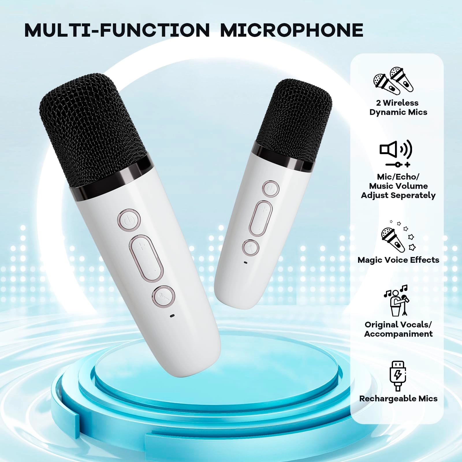 Karaoke Machine - 2 Wireless Microphones