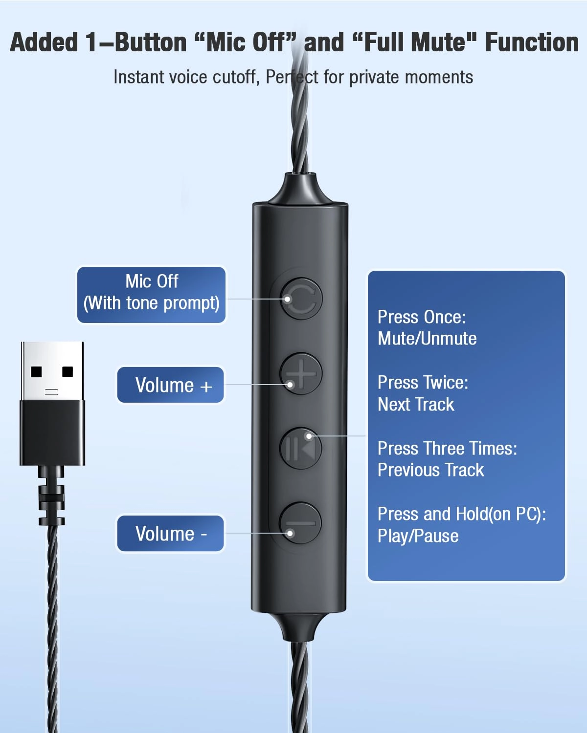 H08USB Wired Headphone