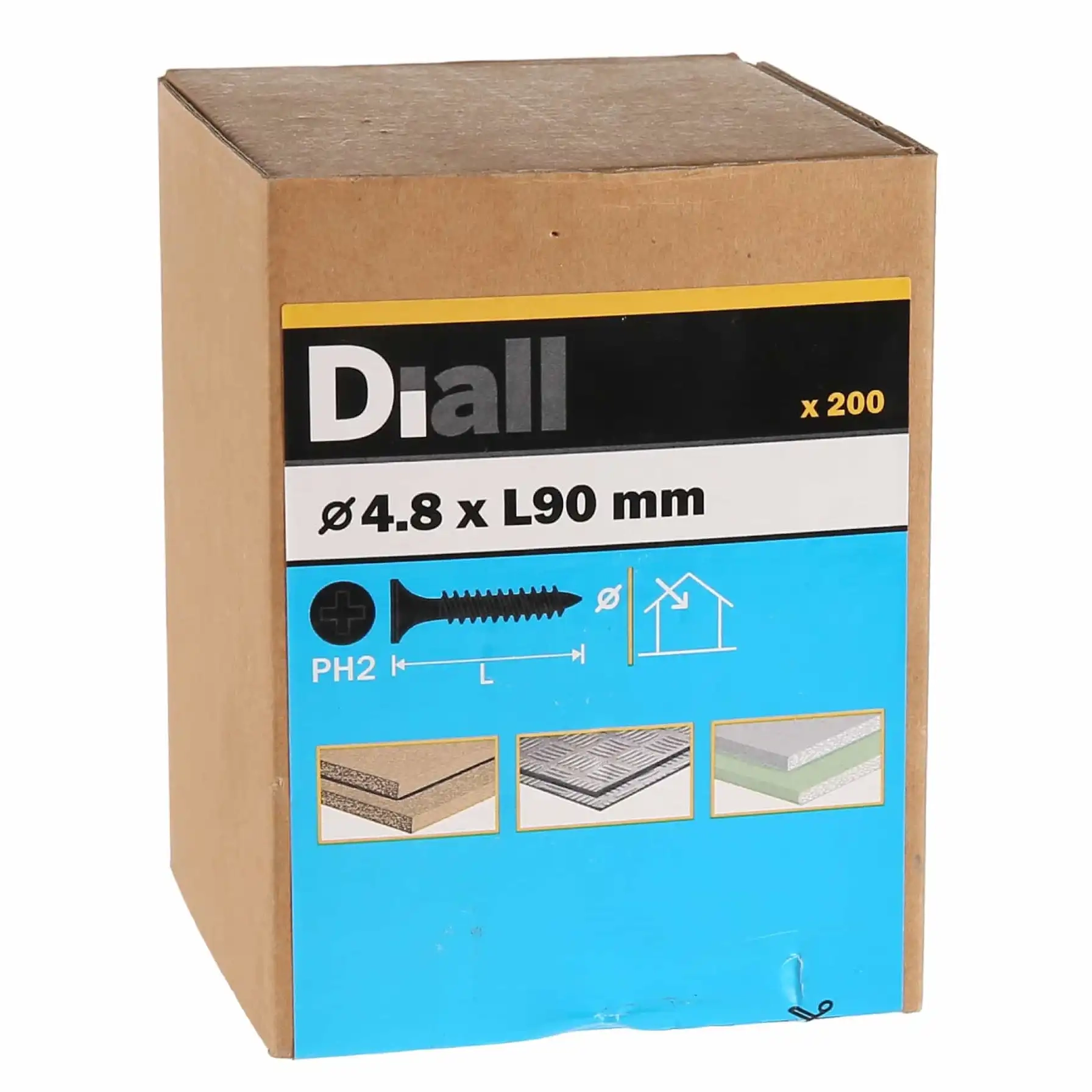 Diall Carbon Steel Universal Screw Pack 4.8mm 90mm