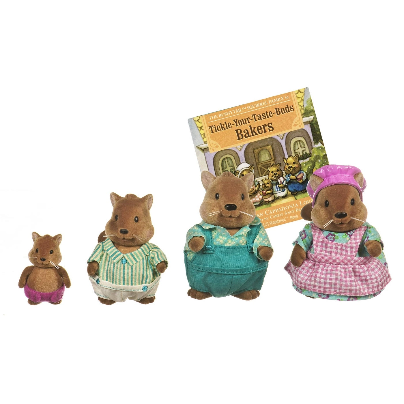 Li'L WOODZEEZ Bushytails Squirrel Family Collectible Posable Squirrel Figures 4 pcs