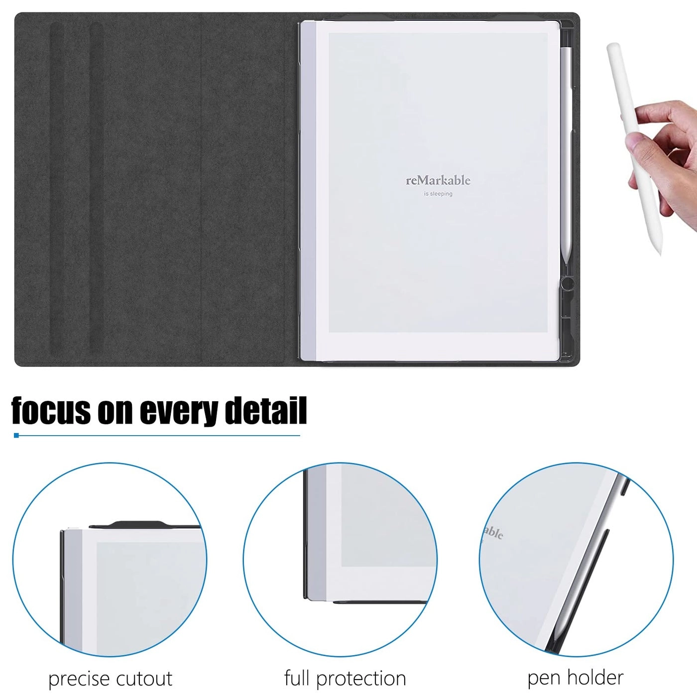 360 Rotating Folio Case with Built-in Pen Holder for Remarkable 2 10.3-inch (2020)