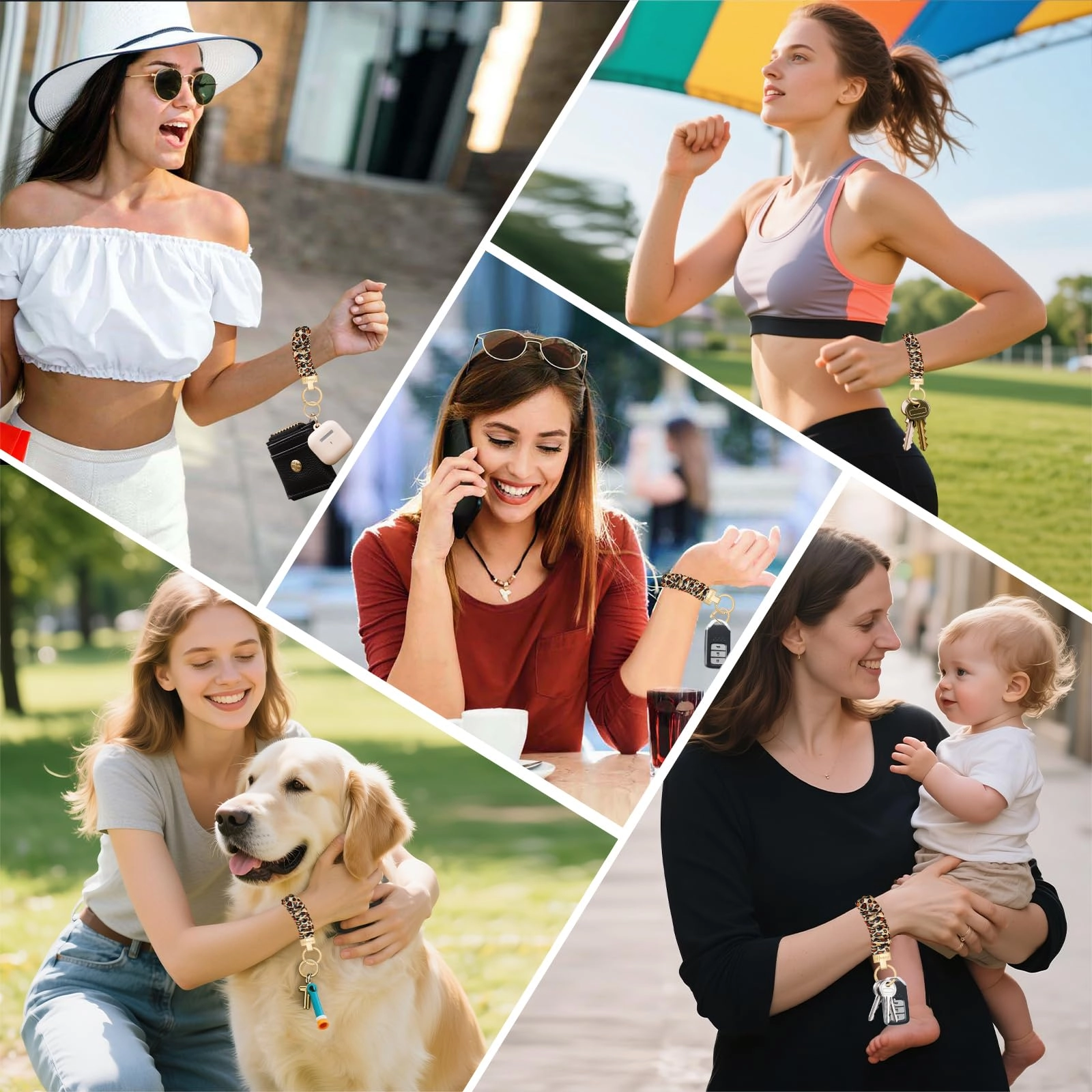 Stretchy Scrunchie Keychain Wristlet - Fun