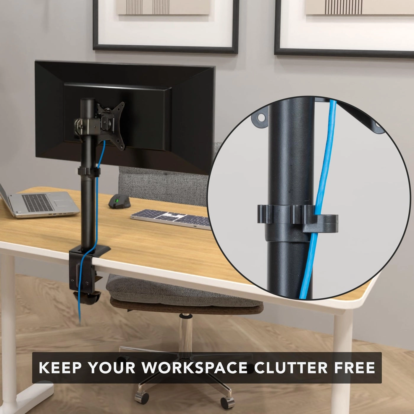 Single Monitor Desk Mount - 32" 75x75mm & 100x100mm