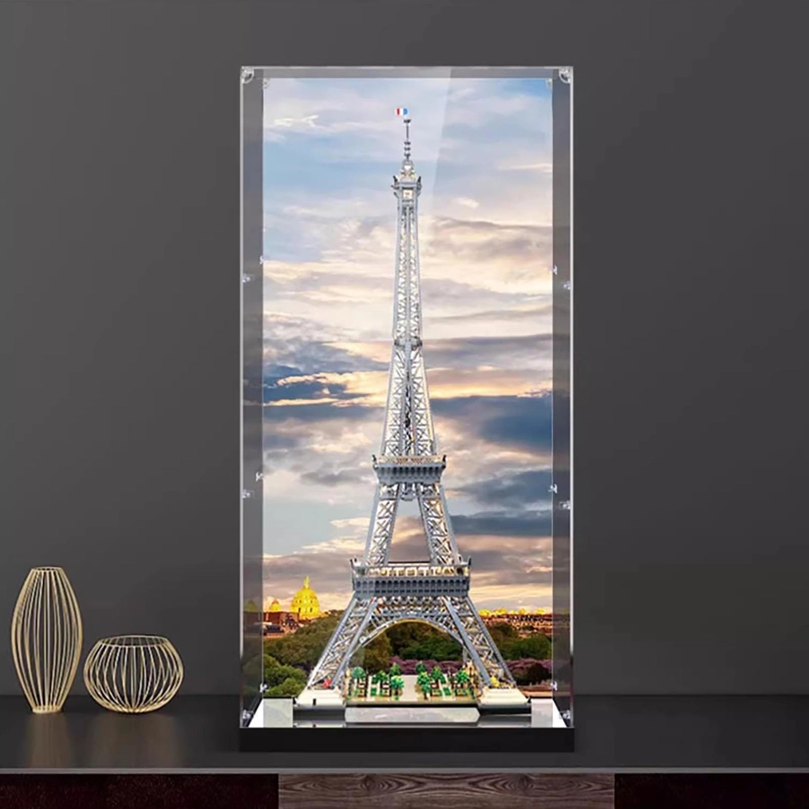 SONNIES Display Case for Lego 10307 Eiffel Tower - 59.94 x 59.94 x 154.94 cm 3mm