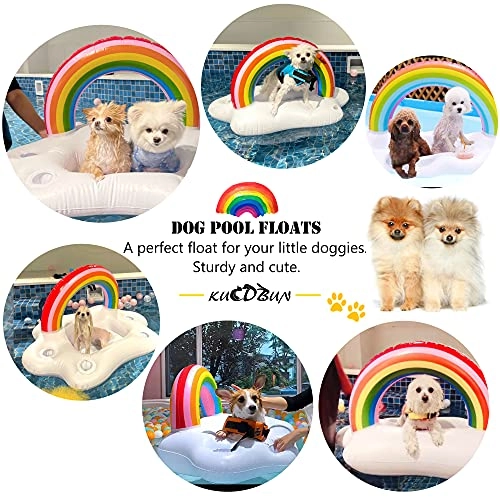 Rainbow Cloud Dog Inflatable Pool Float Holder + Coconut Tree Inflatable Drink Holder + Pineapple Pool Drink Float + Flamingo Inflatable Drink Holder + Collapsible Dog Bowl + Bright Colors Ball Pit + Carry Bag
