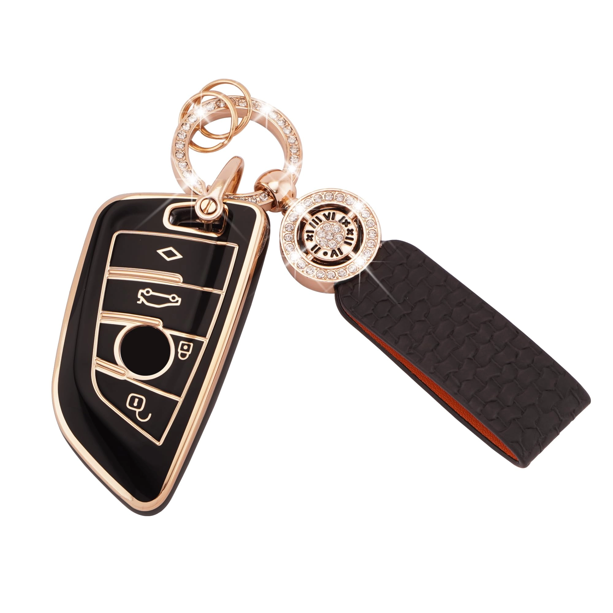 koaudb Car Key Cover Key Fob Case - Leather for BMW X1 X2 X3 X5 X6 2 5 6 7 Series 3 4