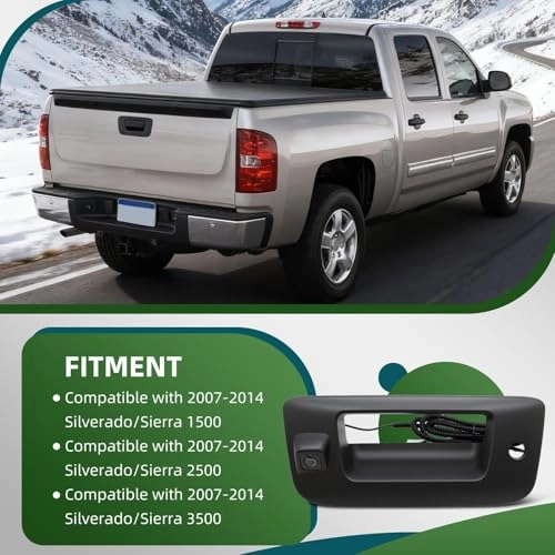 Rear View Backup Camera - Tailgate Handle 170° Wide-Angle Lens