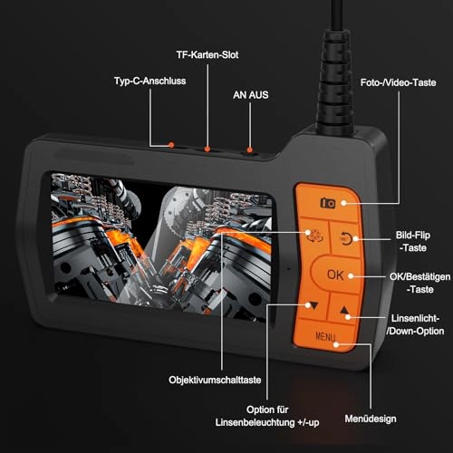 Three Lenses Endoscope Camera - 6 mm 15 m