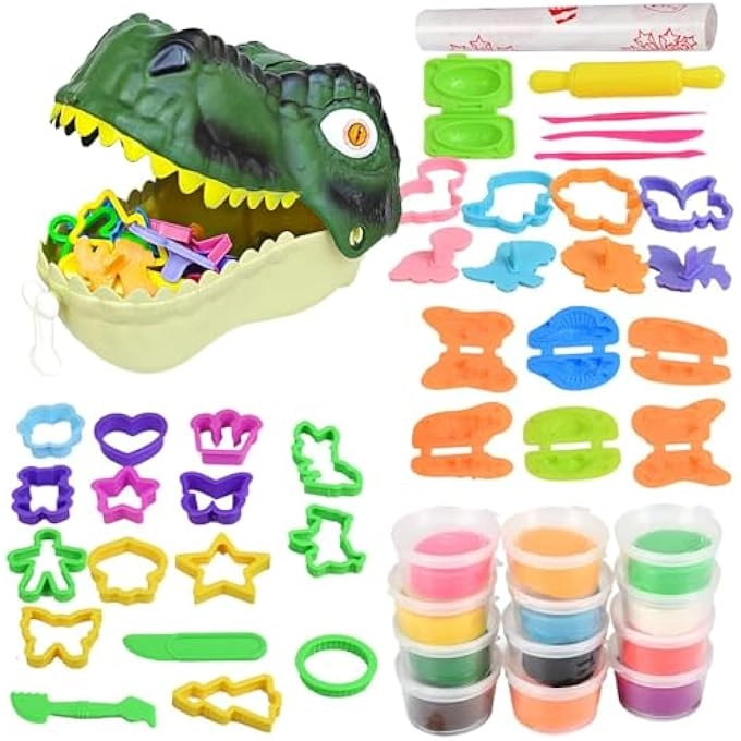 NALACAL Dinosaur Dough Play Tools Set - 3+ years 45 pcs