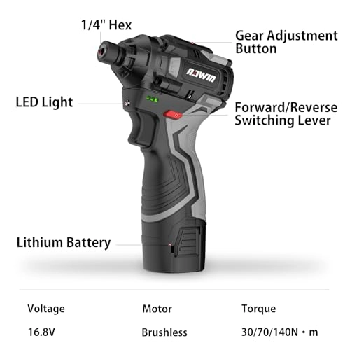 Cordless Impact Driver Kit - 2.0Ah 16.8V
