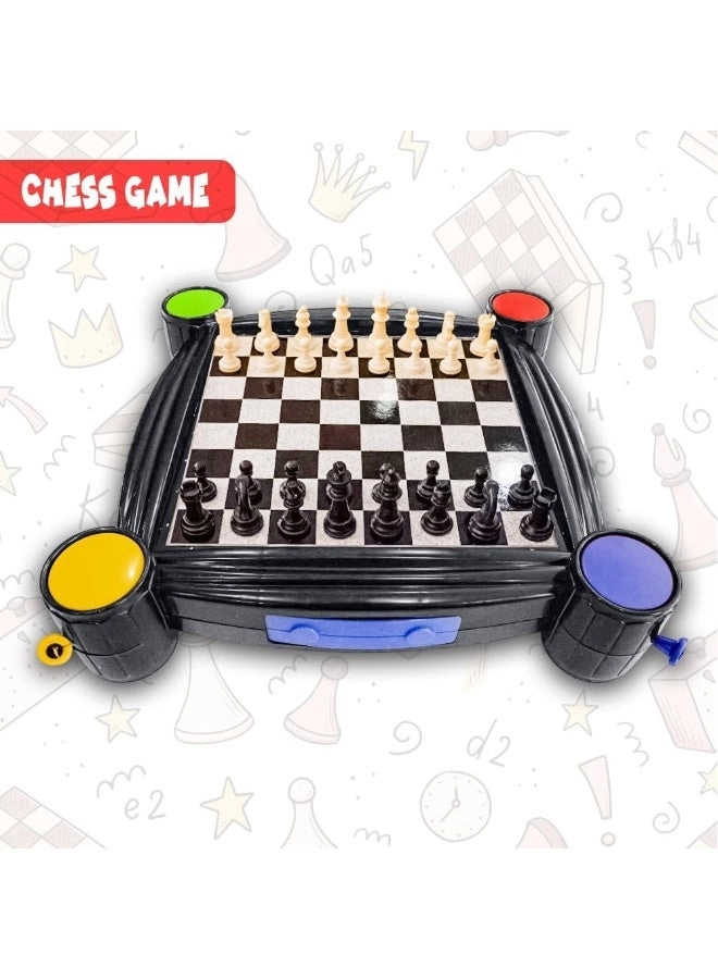 4 in 1 Family Board Games Set - Chess Checkers Ludo