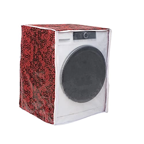 Front Load Washing Machine Cover - Red Flower 60cmsX63cmsX81cms