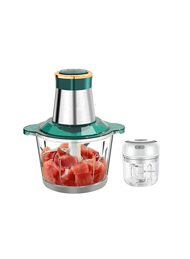 Meat Grinders Electric - 3L 300W + Electric Mini Garlic Chopper - 250Ml USB