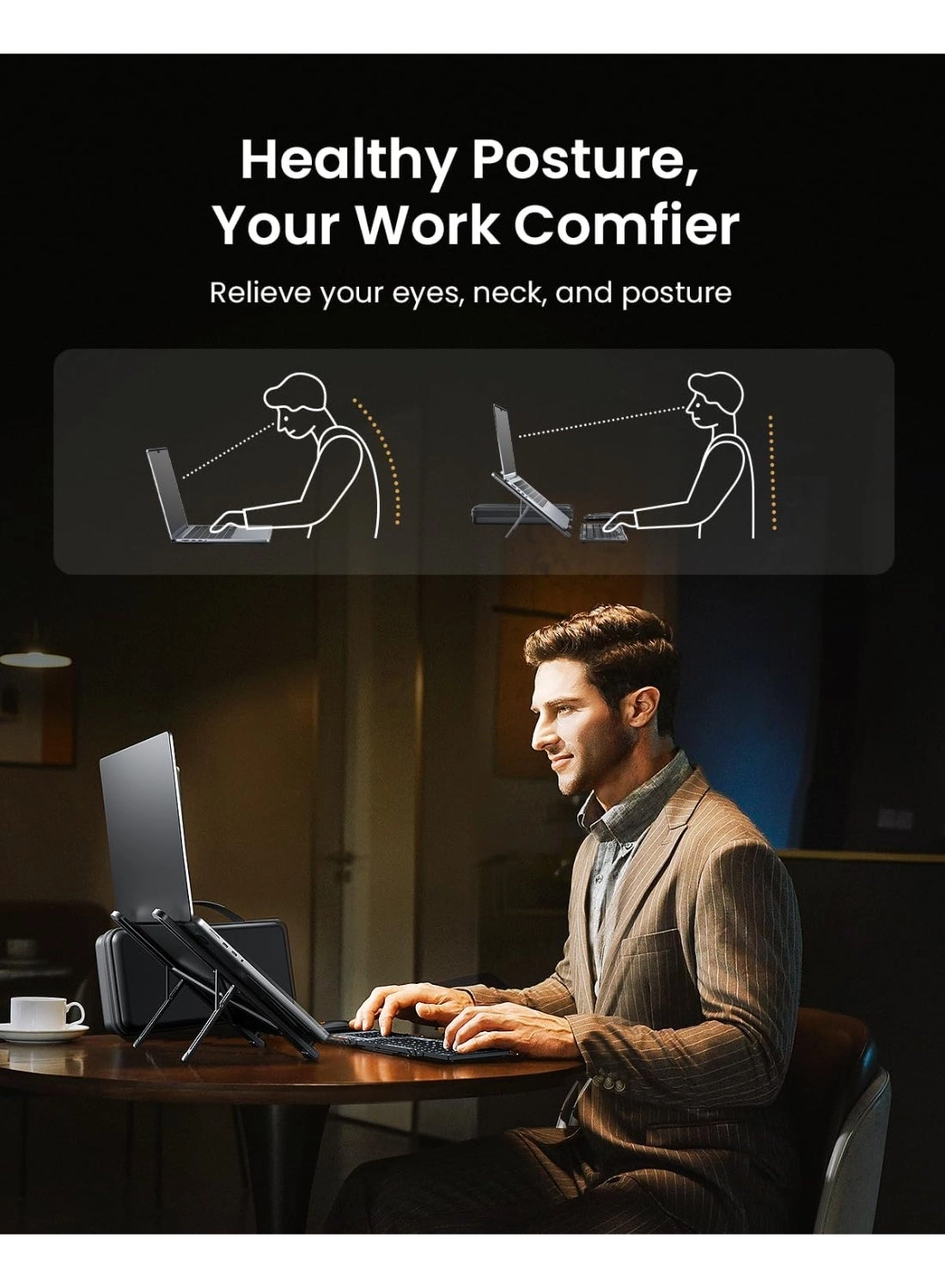 XKM01 - Portable Bluetooth Keyboard + CaseUp - Laptop Stand