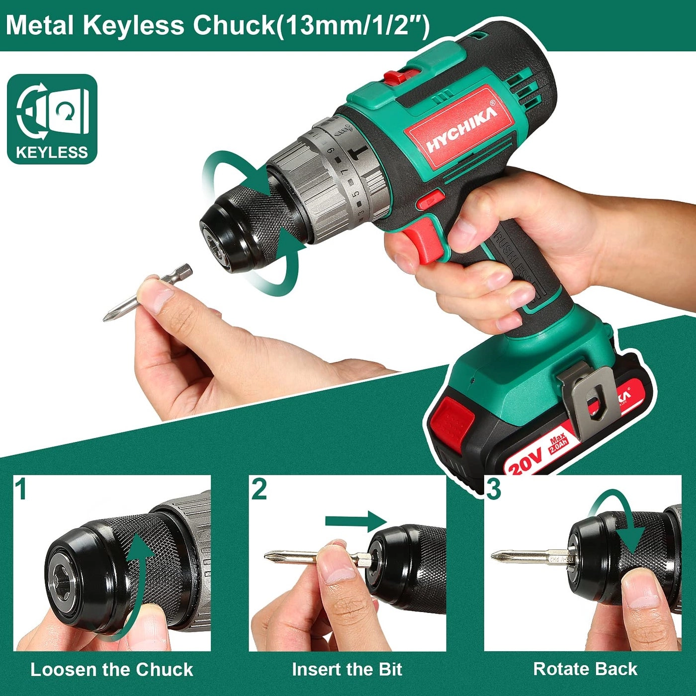Cordless Drill - 2.0 AH 20V Max