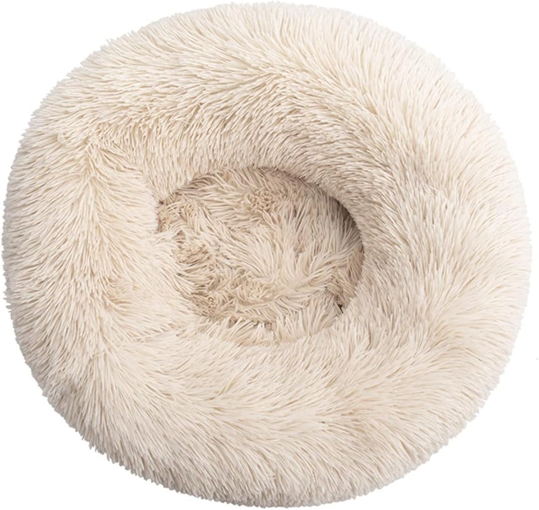 Velor Round Plush Dog Bed - 50 x 15cm