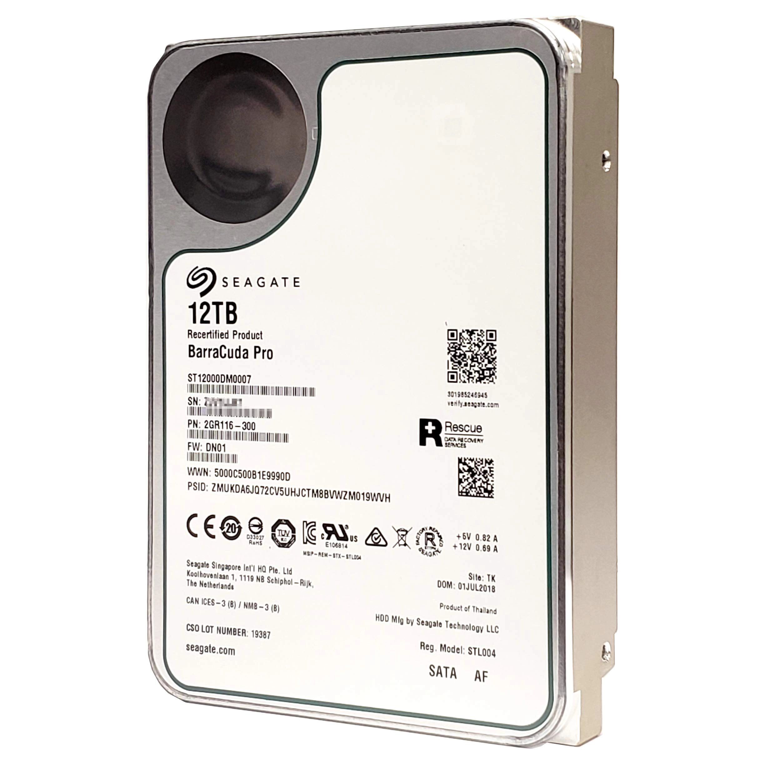 Seagate Bare Drives BarraCuda Pro 3.5" 7200rpm 256MB SATA 6Gb/s (ST12000DM0007) - 12TB