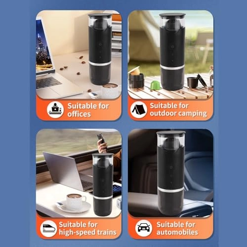 Portable Cordless Electric Coffee Maker - Rechargeable 17 Bar