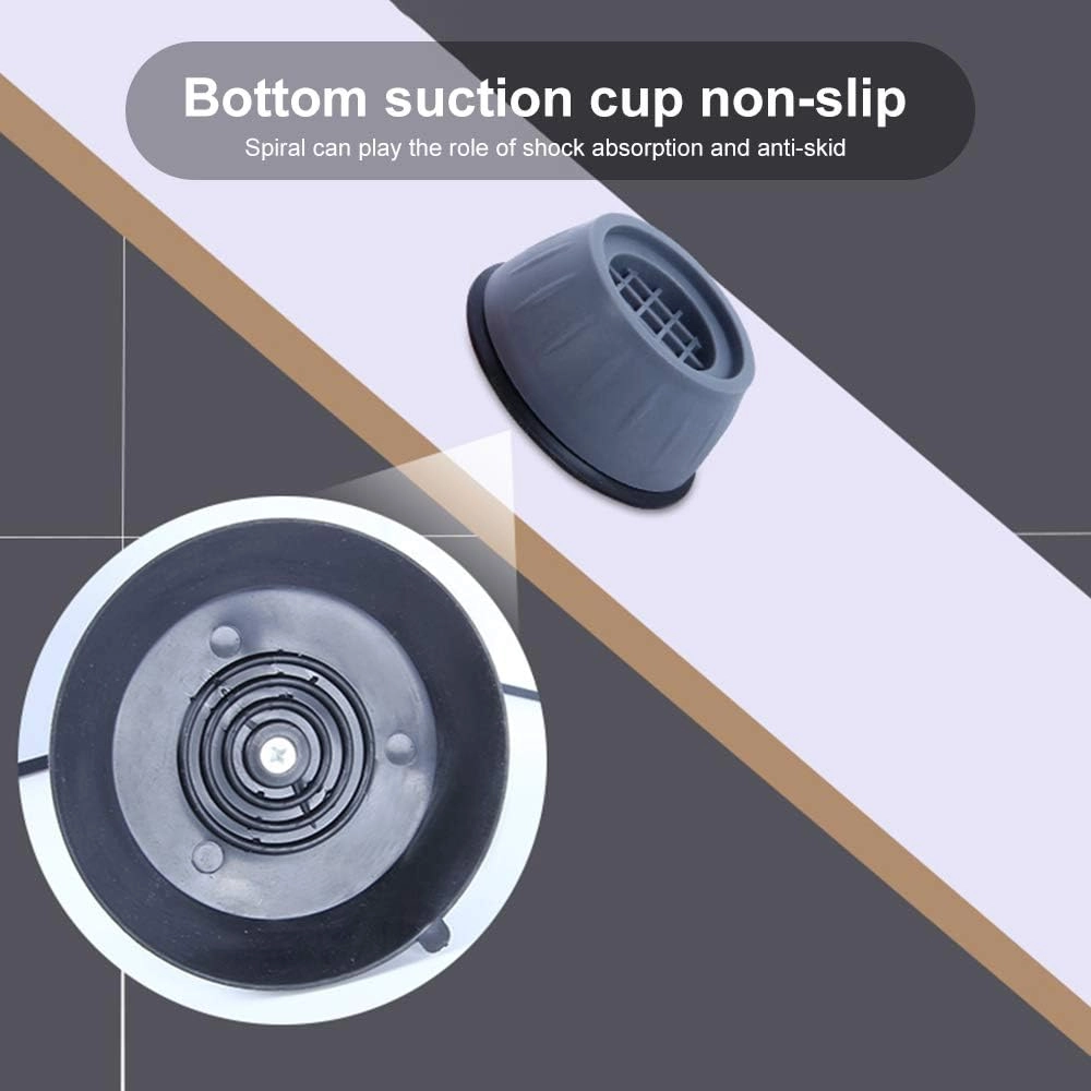 Anti Slip Anti Vibration Washing Machine Feet Pads - 4 Pcs Gray