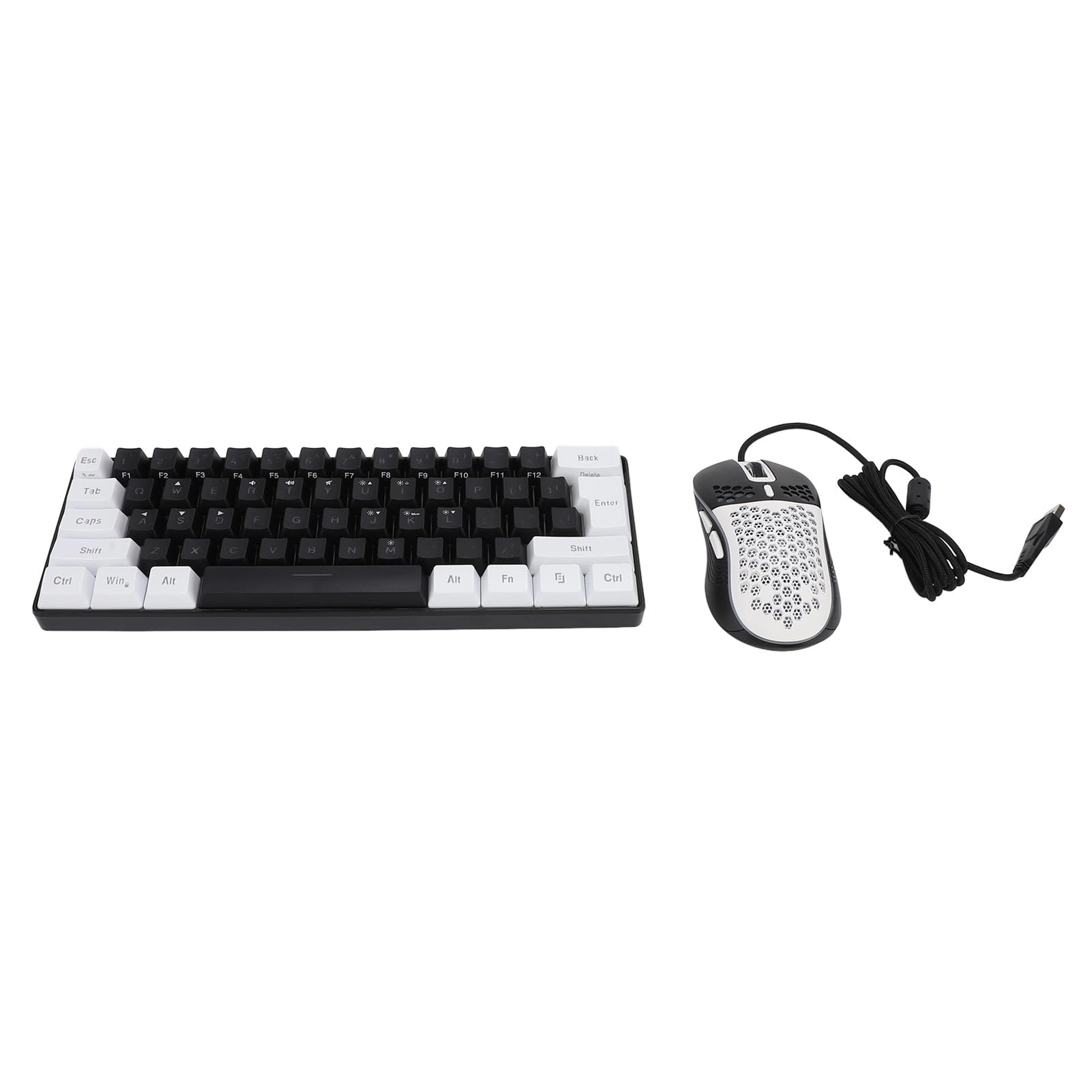 61 Key RGB Illuminated Keyboard + Ergonomic Optical Mouse - Wired