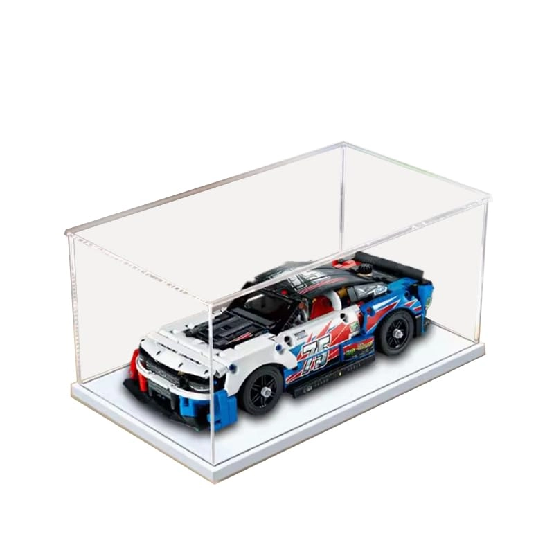 Clear Acrylic Display Case - for 42153 35x15x15cm Wood Bottom+Alloy Edge