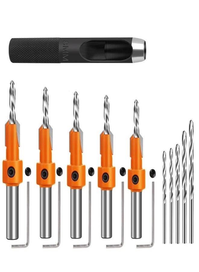 Serplex Tapered Countersink Drill Bits - #45 Carbon Steel 10Pcs 8mm